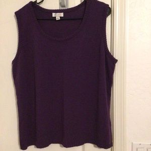 Purple sweater pull over vest
